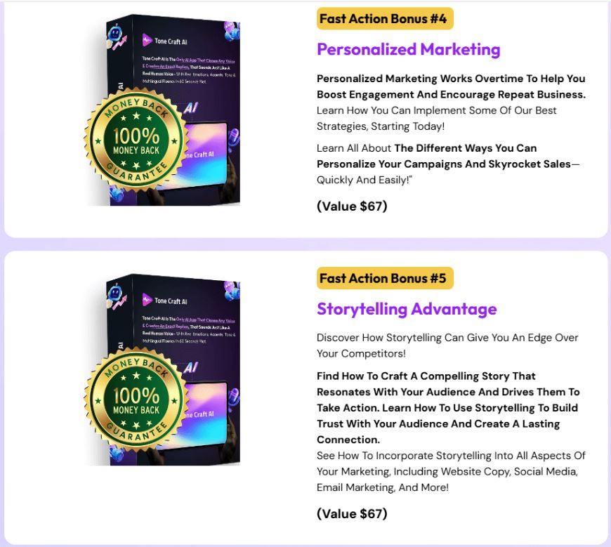 Tone Craft AI Bonuses