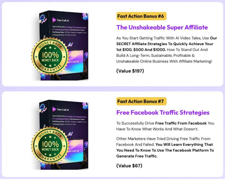 Tone Craft AI Bonuses