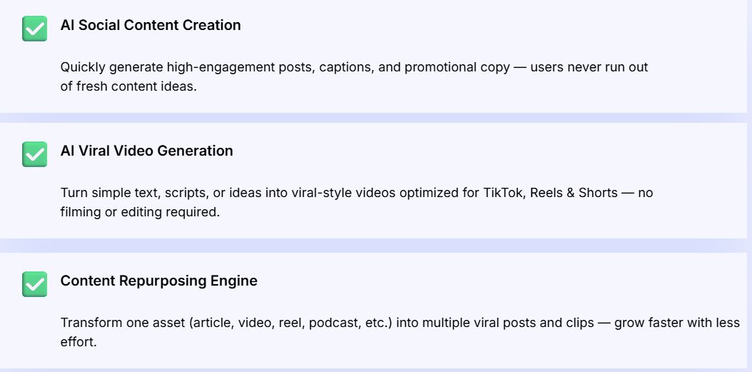 ViralGenius Review Features