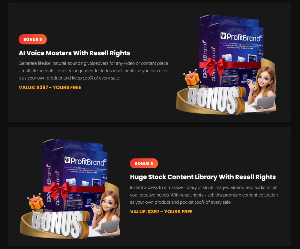 ProfitBrand AI Bonuses